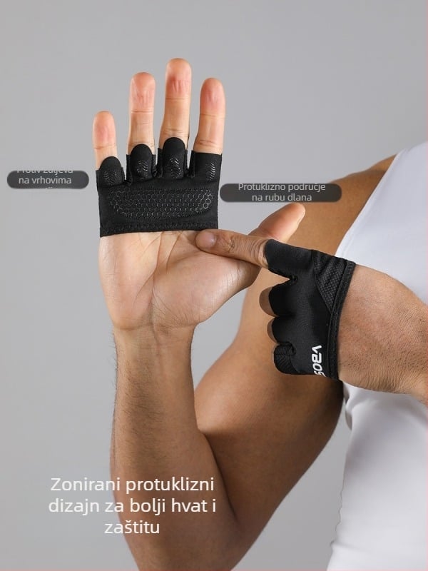 Vbosi rukavice s četiri prsta za žene i muškarce, protiv žuljeva, pilates, zračna joga, neklizajuće, prozračne rukavice s pola prsta, veleprodaja