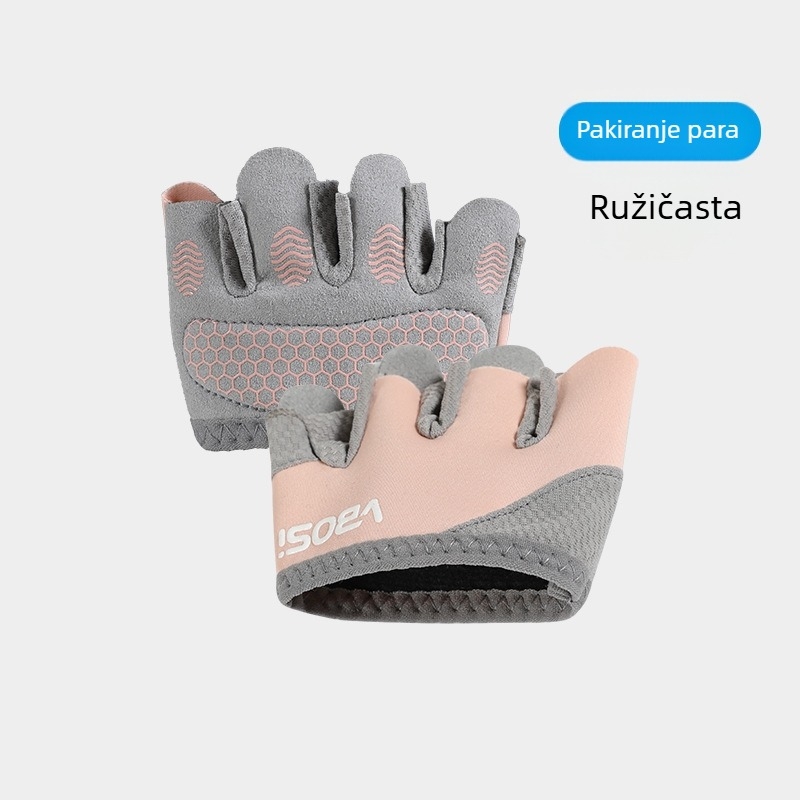 Vbosi rukavice s četiri prsta za žene i muškarce, protiv žuljeva, pilates, zračna joga, neklizajuće, prozračne rukavice s pola prsta, veleprodaja