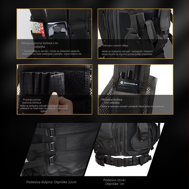 Prekogranični popularni 047 taktički prsluk, mrežasti prsluk, prozračni, otporni na habanje, zaštitna oprema za trening na otvorenom