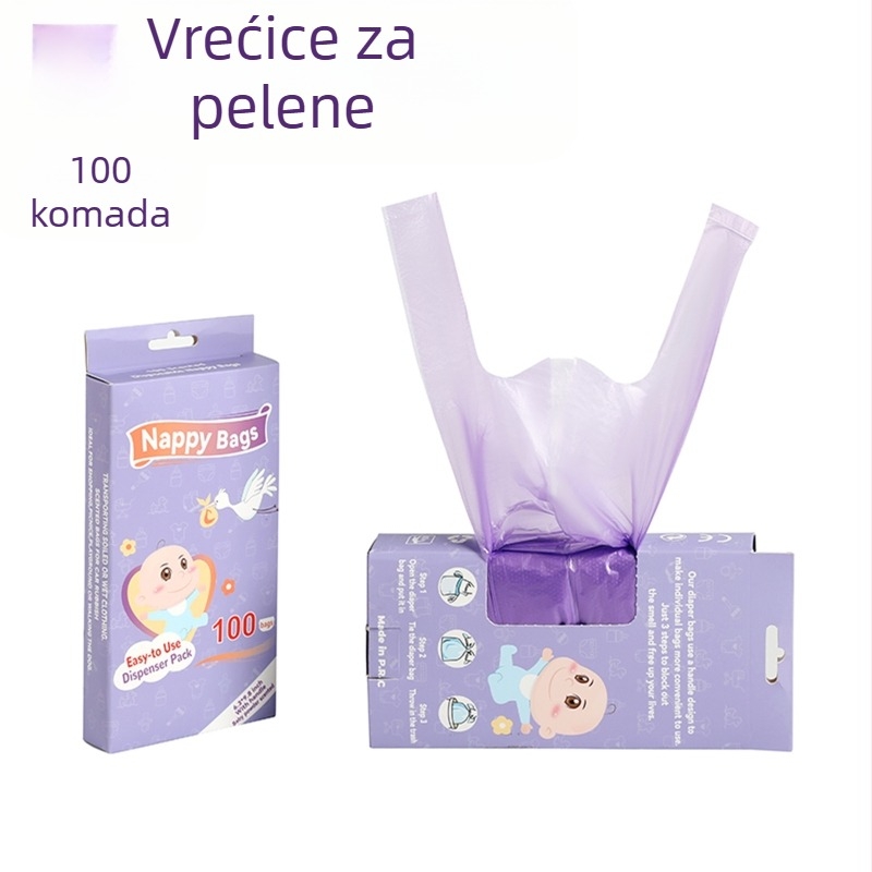 Prijenosna vreća za jednokratnu upotrebu za pelene s mokrim smećem za prekogranične eksplozije, vrećica za skupljanje pelena s okusom, prsluk, vrećica za dječje pelene