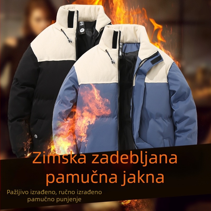 Dječji kaput s pamučnom podstavom za jesen i zimu Novi prošiveni zadebljani kaput s ovratnikom i stojećim ovratnikom, dječakov kaput s pamučnom podstavom, lijepi kaput s pamučnom podstavom, jednodijelni, dostava
