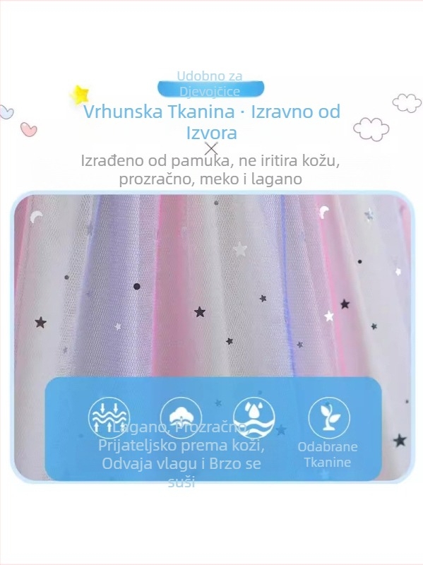 Haljina za djevojčice 2025. Proljetna i jesenska haljina s dugim rukavima i jednorogom za rođendan, dječja odjeća, dječja dugina haljina, šljokice, mrežasta haljina princeze
