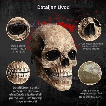 Lubanja Ghost Knight Jack klaun poderana maska Halloween horor usta pokretna pokrivala za glavu tvornička izravna prodaja