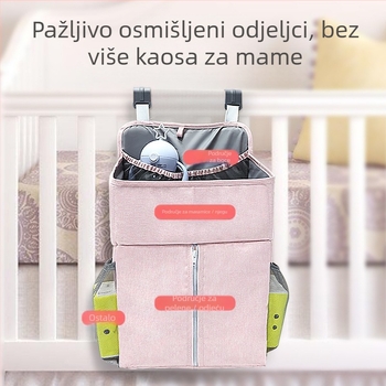 Vrećica za krevetić, vrećica za pohranu u krevetu, višenamjenska vrećica za pelene, vrećica za dječje pelene, košara, stalak za pohranu uz krevet