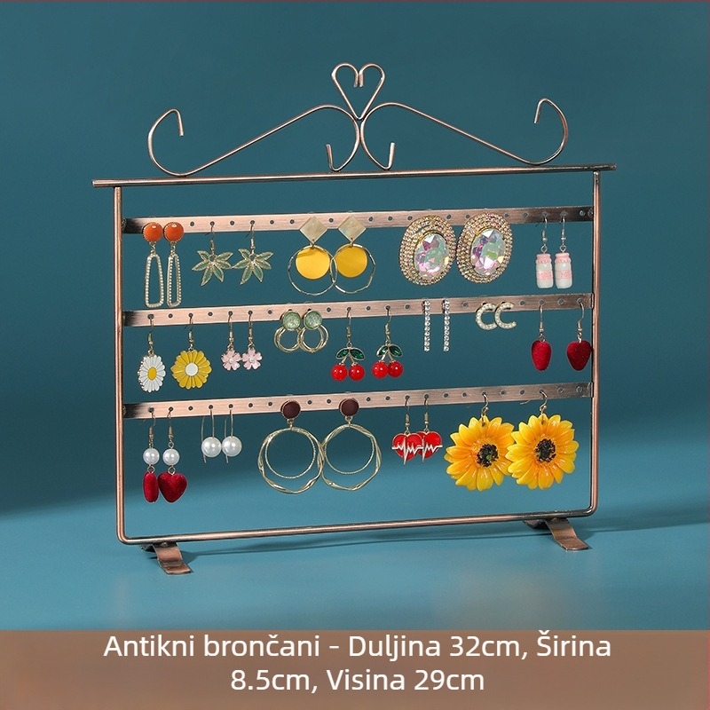 Stalak za naušnice, metalni stalak za nakit velikog kapaciteta, stalak za nokte za uši, kopče za uši, stalak za pohranu nakita, stalak za izlaganje, rekviziti za štandove