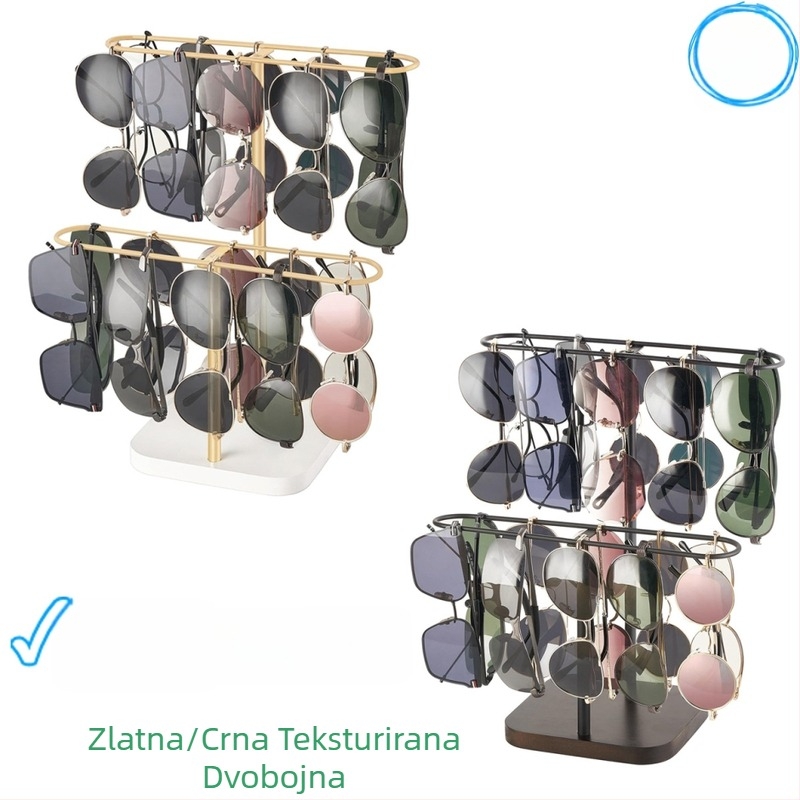 Prekogranični stalak za pohranu sunčanih naočala, podrška za označavanje, generacija kose, zlatni željezni prikaz, pohrana naočala, tvornica izvora okvira