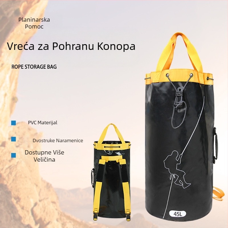 Prekogranična vruća prodajna torba za pohranu užeta za sportove na otvorenom, planinarska torba za penjanje, sklopiva torba za uže preko ramena, ruksak za rijeku