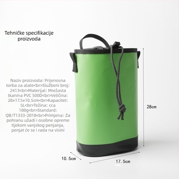 Vodootporna torba za alat, torbu za pohranu užeta za rad u zraku, vrtnu i vrtlarsku torbu za struk, viseću torbu, komplet za održavanje, torbu s vezicom