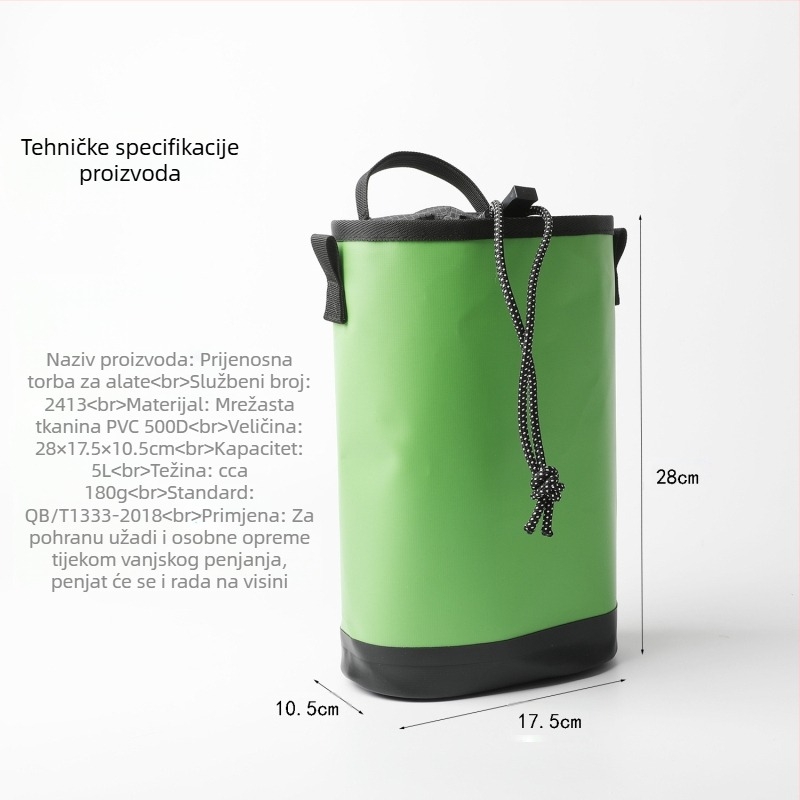 Vodootporna torba za alat, torbu za pohranu užeta za rad u zraku, vrtnu i vrtlarsku torbu za struk, viseću torbu, komplet za održavanje, torbu s vezicom