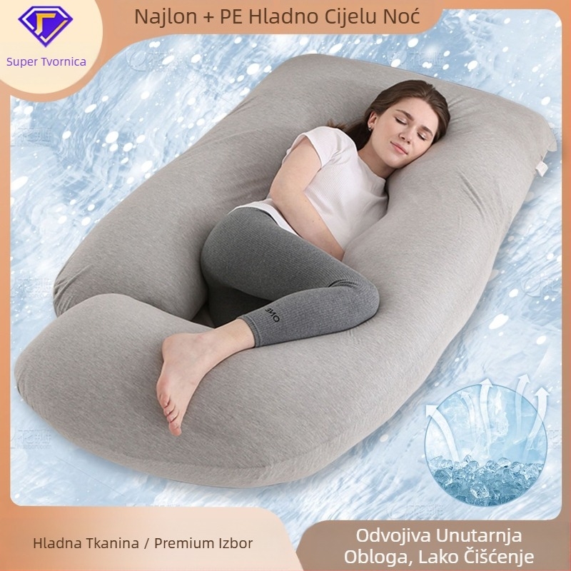 Kul jastuk za trudnice, potpora za trbuh, jastuk za dojenje, potpora za struk, jastuk za struk za spavanje na boku, odvojivi jastuk za ruke