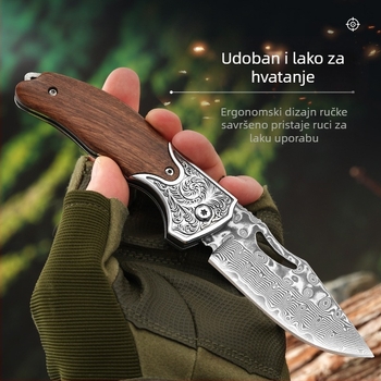 Vanjski sklopivi nož, 67 slojeva, damaščanski sklopivi nož, prijenosni višenamjenski nož, kućanski nož za guljenje voća, Amazon