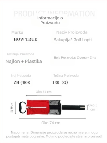 Prekogranična gornja i donja platnena cijev za prikupljanje loptica za golf, 70 loptica, bez savijanja i lako se uklanja, mrežasta torba za prikupljanje loptica za golf