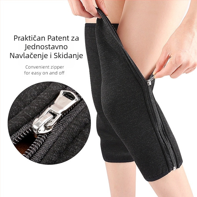 Jesenski i zimski štitnici za koljena s potpunom flis podstavom, imitacija ovčjeg baršuna, dvostruko zadebljani, topli štitnici za noge, štitnici za koljena s patentnim zatvaračem