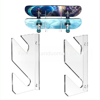 1 par akrilnih stalka za skateboard, zidni horizontalni stalak za skuter, zidni stalak za longboard