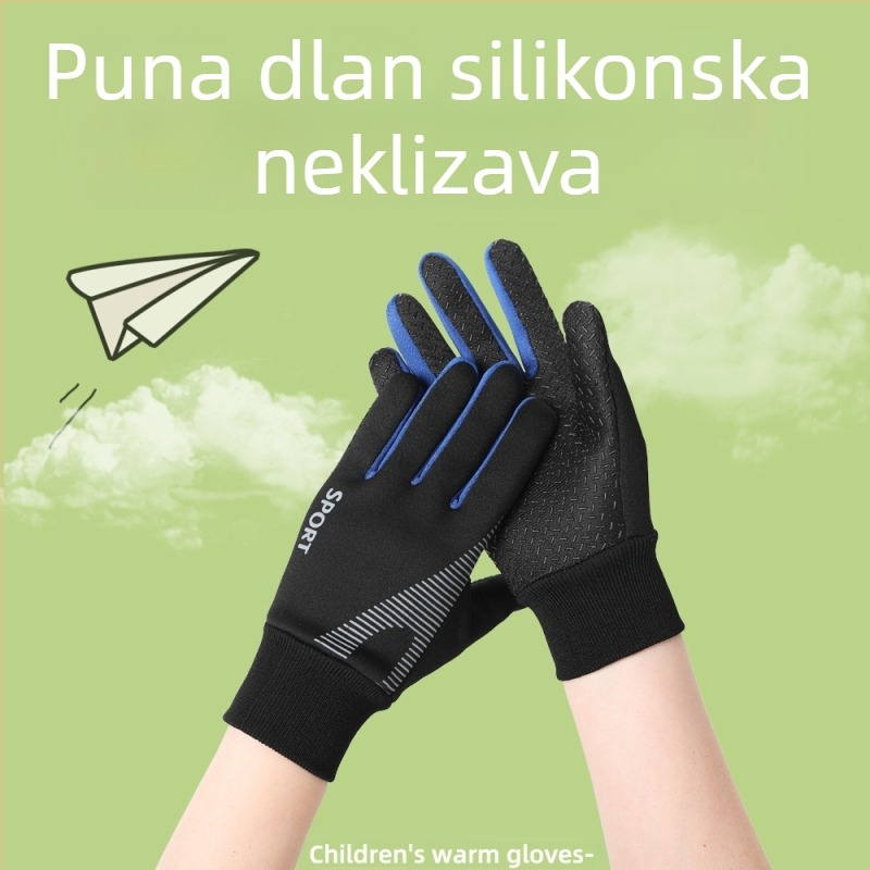 Dječje rukavice za dječake, biciklističke, vjetrootporne, skijaške, za igranje na snijegu, vodootporne, s flis podstavom, neklizajuće, zimske, dječje biciklističke tople rukavice