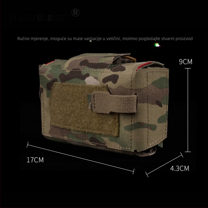 Taktički prsluk Molle opremljen s V3 malom medicinskom prijenosnom brzootpuštajućom podijeljenom medicinskom torbom