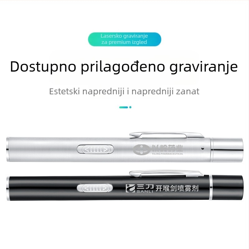 Punjiva dvostruka svjetlosna olovka za zenice žuto svjetlo bijelo svjetlo medicinska svjetiljka za oralni pregled od nehrđajućeg čelika jutarnja svjetiljka za pregled