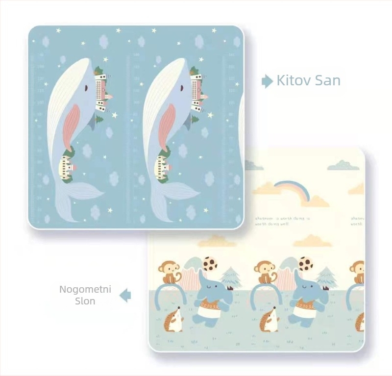 Podloga za puzanje beba, zadebljana pjenasta podloga, siguran materijal, bez mirisa, otporna na ulje, protiv obraštanja, lako se čisti, sklopiva i skladišti