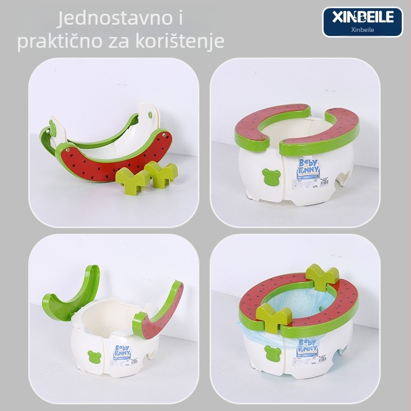 Xinbeile dječji prijenosni sklopivi WC za automobil, hitne slučajeve, ženski dječji WC, putni pisoar