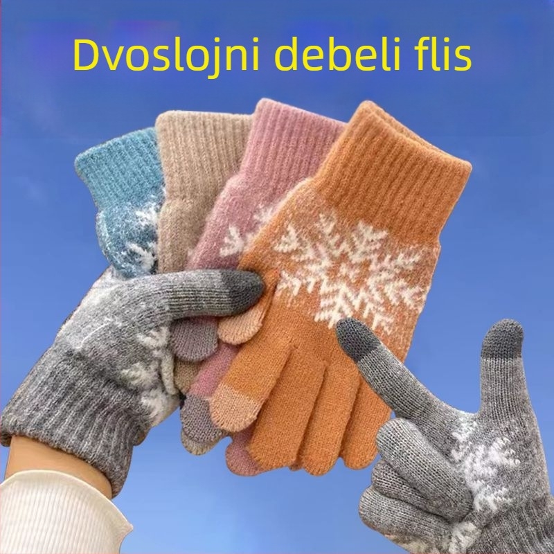 Zimske zadebljane dvostruke rukavice za jahanje s flis podstavom, vunene rukavice veleprodaja rukavica tople hladne tople rukavice s flis podstavom
