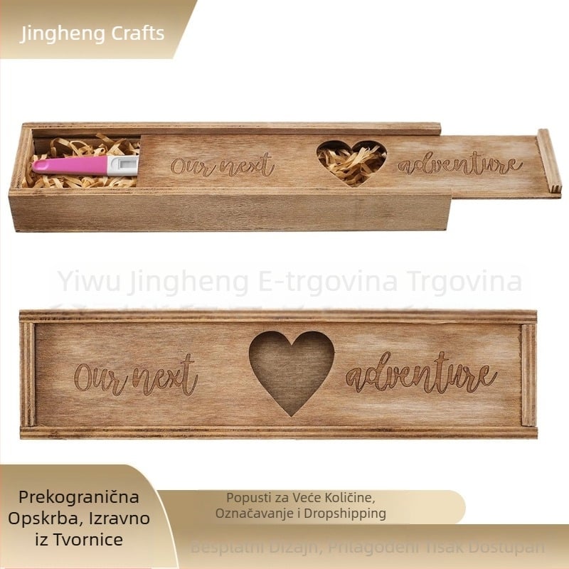 Drveni štapić za test trudnoće, kutija iznenađenja, poklon za trudnoću, bilten, otkrivanje bebe za muža, baku i djeda