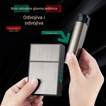 Personalizirana prijenosna kutija za cigarete s vatrometom, integrirana kutija za cigarete s dvojnom namjenom, kreativna kutija za cigarete tri u jednom za dečka, pokloni na veliko