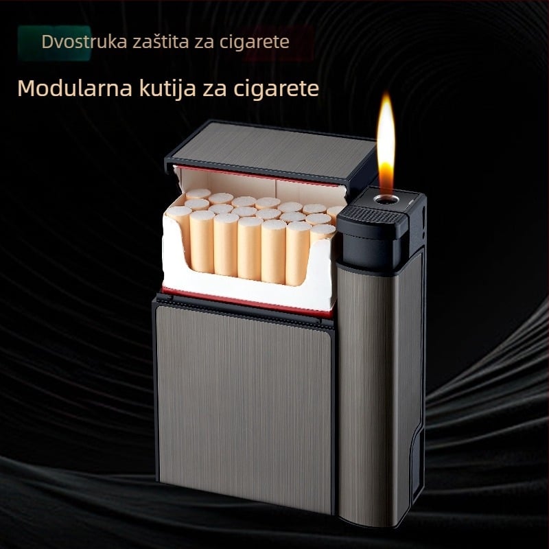 Personalizirana prijenosna kutija za cigarete s vatrometom, integrirana kutija za cigarete s dvojnom namjenom, kreativna kutija za cigarete tri u jednom za dečka, pokloni na veliko