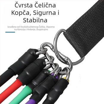 TEP11-dijelni set za užad za povlačenje, elastični višenamjenski pojas za povlačenje, odijelo za fitness, uže za povlačenje, uže za trening za muškarce i žene