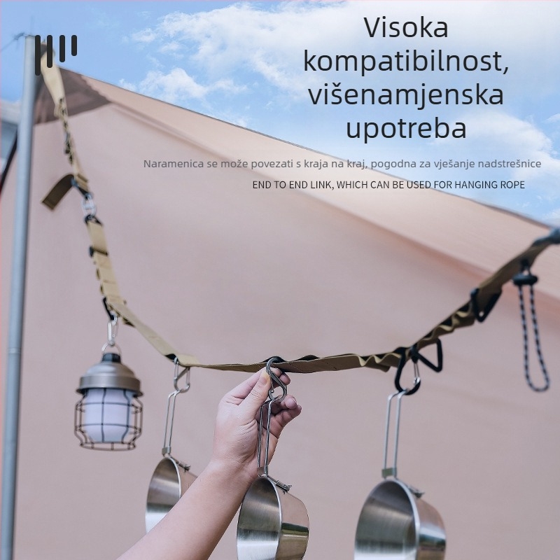 Višenamjenski viseći remen za kampiranje na otvorenom, podesivi dugi pojas za ruksak preko tijela, viseći remen za baldahin