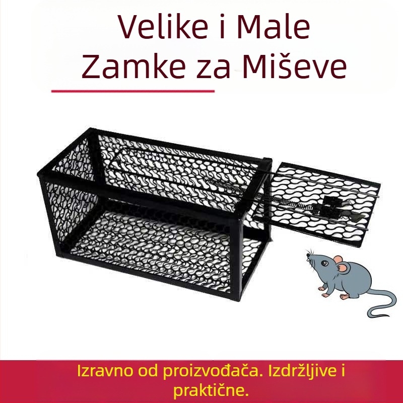 Proizvođačeva unutarnja štakorska klopka, osjetljivi metalni željezni kavez za mišolovku za kućnu upotrebu, vrlo učinkovit u istrebljenju štakora