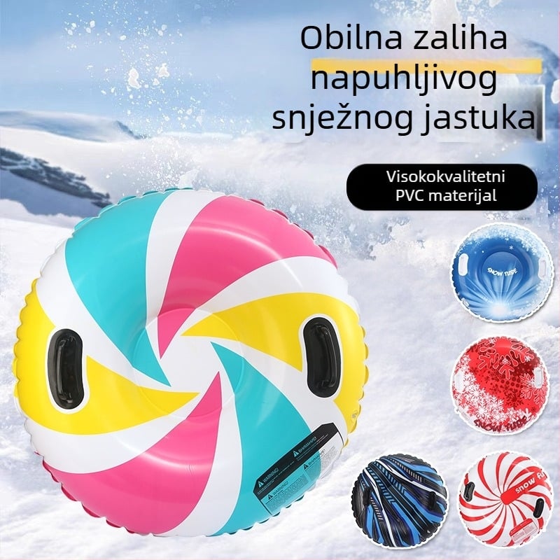 na zalihi veleprodaja zadebljanih zaštita okoliša PVC vanjski okrugli napuhani skijaški prsten za djecu zimska eksplozija skijaške igračke