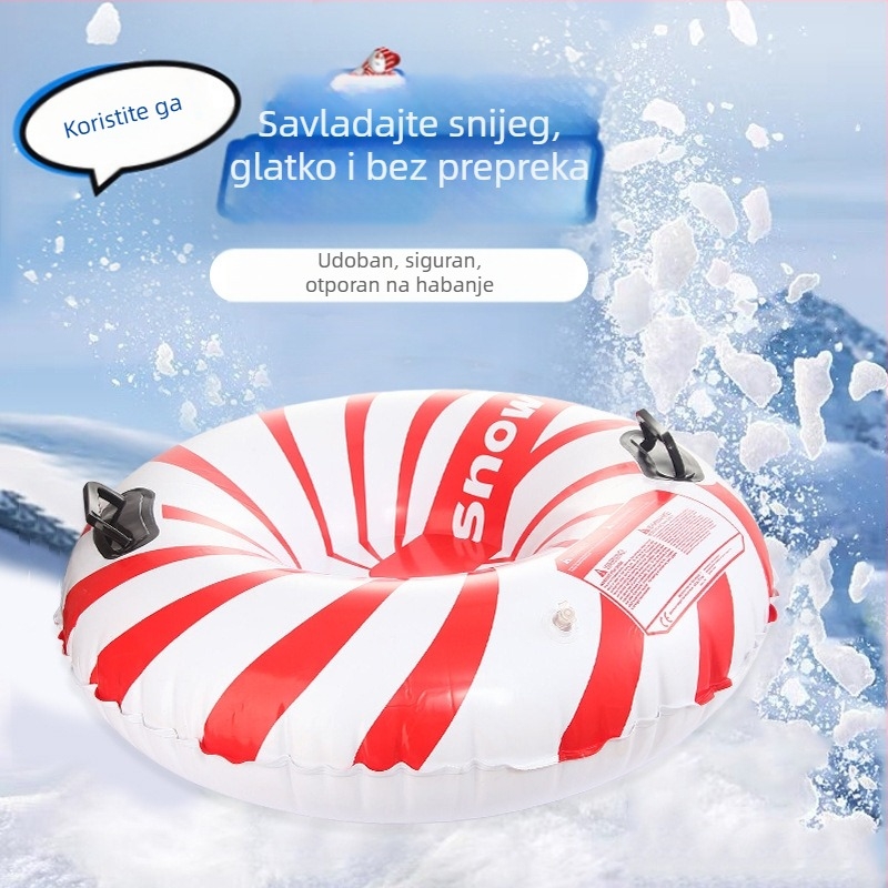 na zalihi veleprodaja zadebljanih zaštita okoliša PVC vanjski okrugli napuhani skijaški prsten za djecu zimska eksplozija skijaške igračke