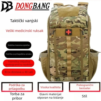 Taktički ruksak za kampiranje na otvorenom, planinarenje, medicinski ruksak velikog kapaciteta, sportski ruksak, torba za hitne slučajeve, višenamjenska torba za pohranu