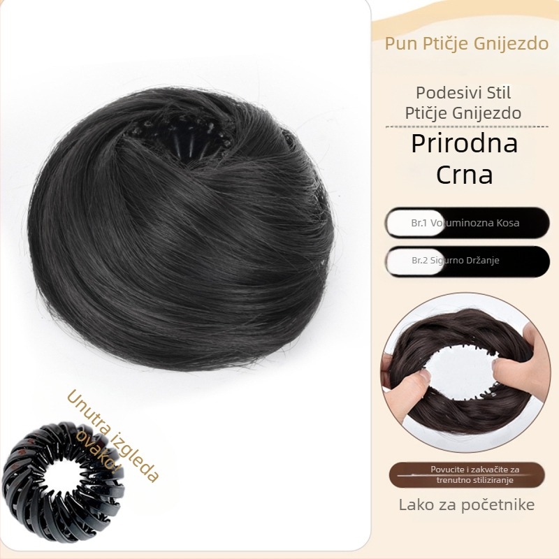 Bird's Nest kuglasta perika za žene, nova visoka i niska vezica, nasumično uvlačiva traka za kosu, pahuljasta torba za kosu, proizvođač veleprodaje