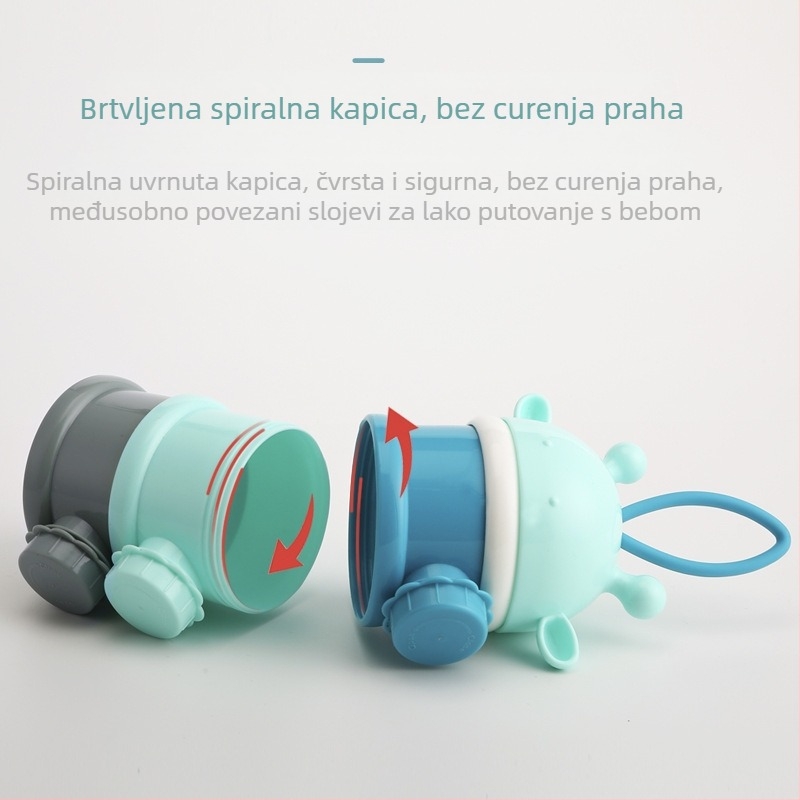 Tvornica izravno iz tvornice, kutija za mlijeko u prahu za bebe, neovisno slojevito mlijeko u prahu, prijenosna troslojna kutija za mlijeko u prahu, kutija za užinu