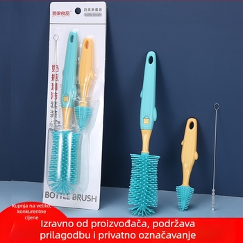 Četka za bočice, trodijelna silikonska četka za čišćenje dječjih proizvoda, rotirajuća usisna četka, odijelo za četku za bradavice, četka za čašice