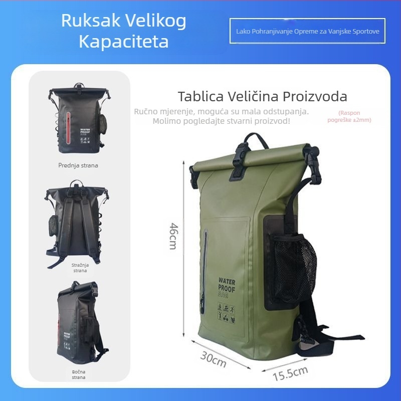 Prekogranični PVC ruksak za vanjske sportove vodootporna torba za planinarenje, kampiranje, muška putna torba, studentski ruksak za računalo