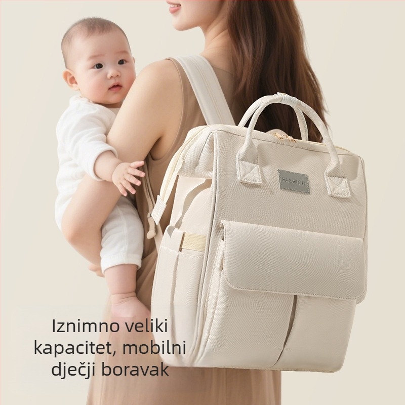 Velika torba za mame, prekogranična, nova prijenosna ruksak velikog kapaciteta za pohranu dječjih potrepština, može se objesiti na kolica, torbu za majku i bebu