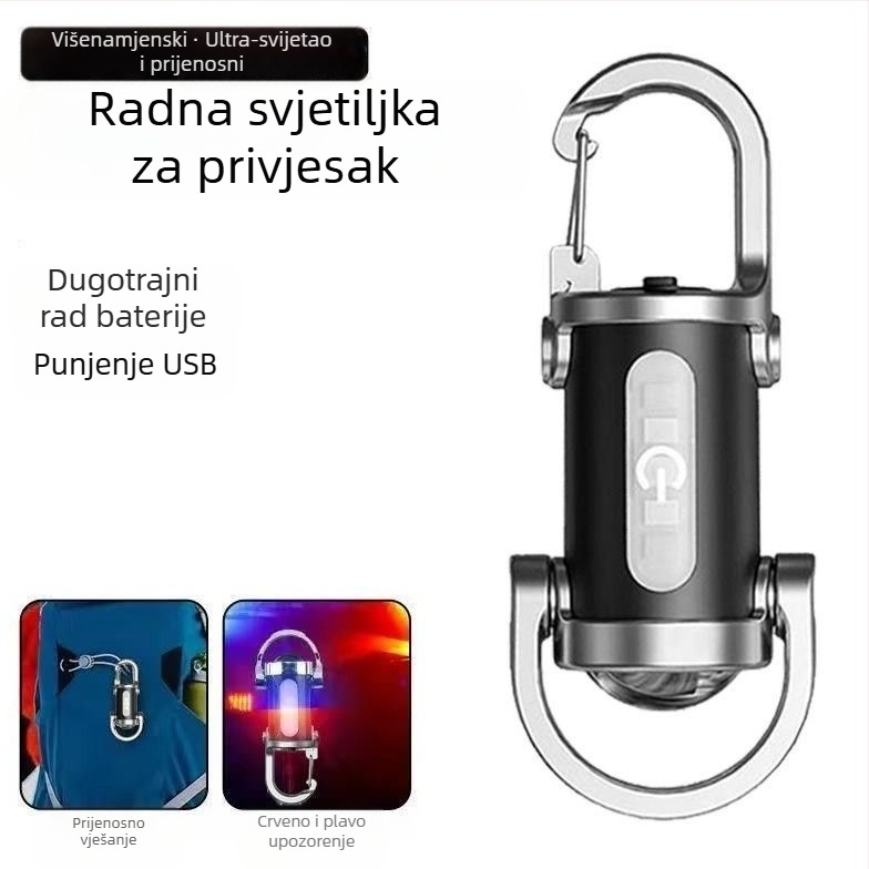 mini džep s kukom za ključeve, svjetiljka za vanjsku upotrebu, jarko svjetlo, poli-poplavna LED svjetiljka