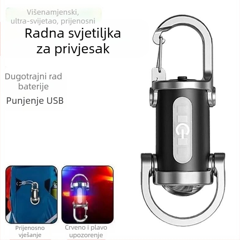 mini džep s kukom za ključeve, svjetiljka za vanjsku upotrebu, jarko svjetlo, poli-poplavna LED svjetiljka