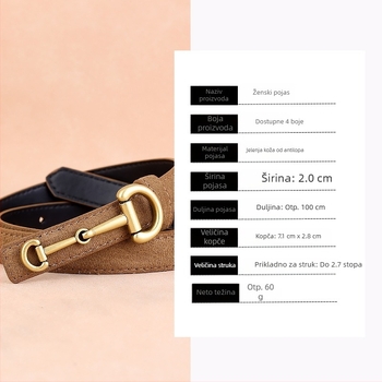 Novi kožni remen iz 2024., jednostavan ležeran, tanki remen s kopčom u obliku potkove, Joker remen iz tvornice na zalihi