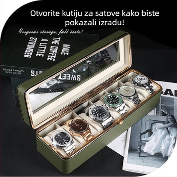 Kutija za satove Nova Hardware Edge kutija za pohranu šesteroznamenkastih satova, kutija za kolekciju vrhunskih satova, kutija za kućno prikazivanje satova