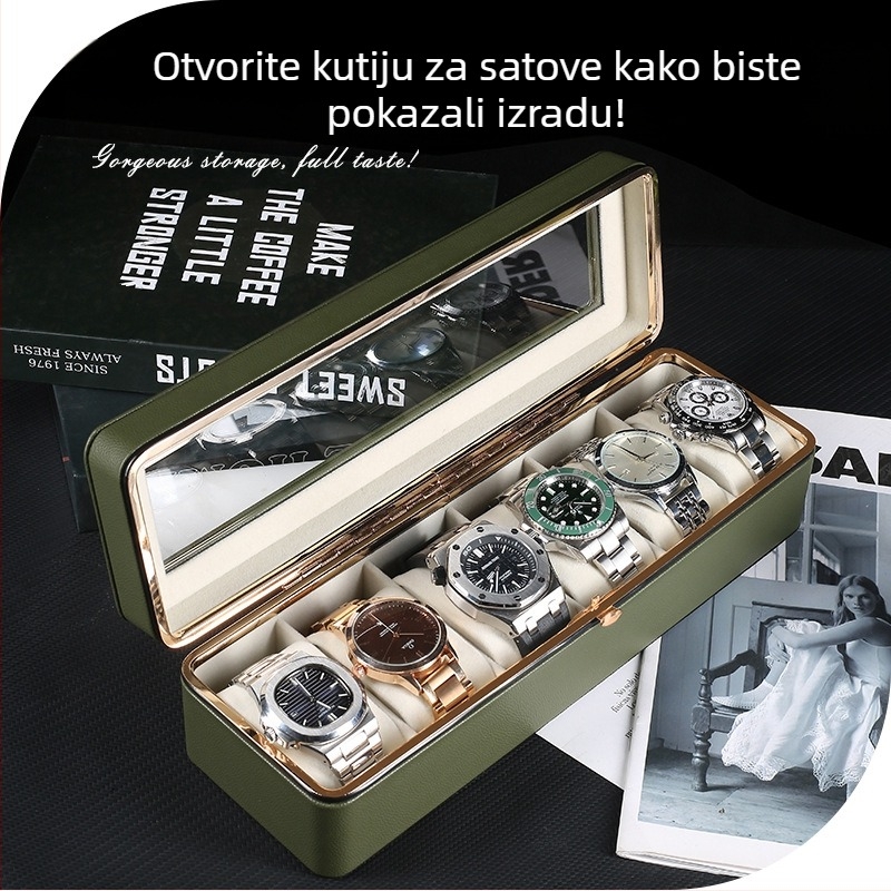 Kutija za satove Nova Hardware Edge kutija za pohranu šesteroznamenkastih satova, kutija za kolekciju vrhunskih satova, kutija za kućno prikazivanje satova