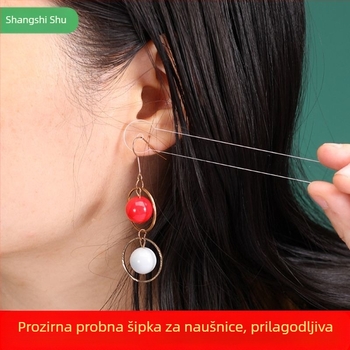 Stalak za isprobavanje naušnica, stalak za naušnice, rekviziti za sobu, akrilni stalak, stalak za naušnice, prozirni alat za isprobavanje