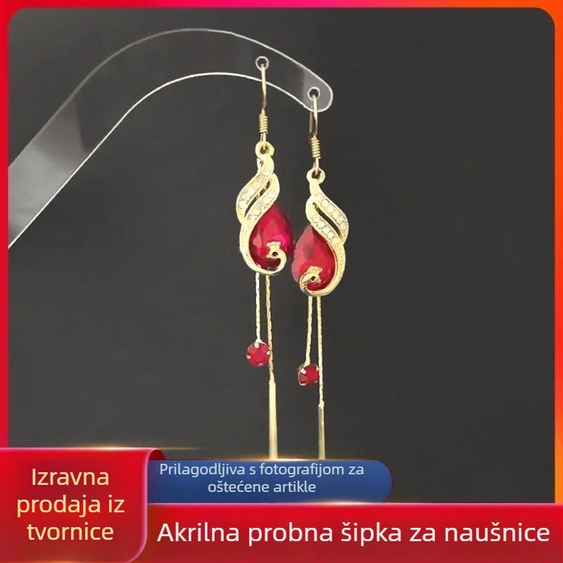 Stalak za isprobavanje naušnica, stalak za naušnice, rekviziti za sobu, akrilni stalak, stalak za naušnice, prozirni alat za isprobavanje