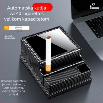 HB316 Stolna automatska kutija za dim, automatska kutija za izbacivanje dima, muški moderni pribor za pušenje, imitacija drva, plastična kutija za dim, super velikog kapaciteta