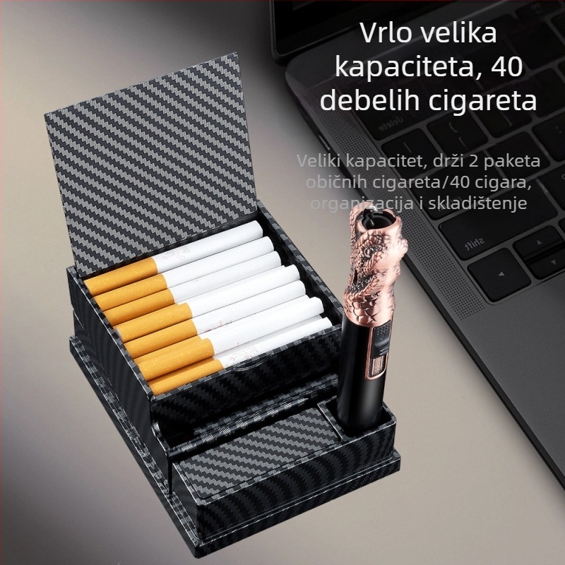 HB316 Stolna automatska kutija za dim, automatska kutija za izbacivanje dima, muški moderni pribor za pušenje, imitacija drva, plastična kutija za dim, super velikog kapaciteta