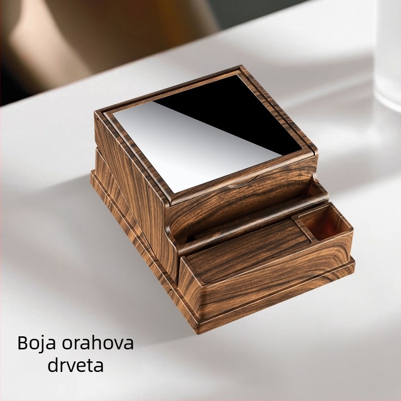 HB316 Stolna automatska kutija za dim, automatska kutija za izbacivanje dima, muški moderni pribor za pušenje, imitacija drva, plastična kutija za dim, super velikog kapaciteta