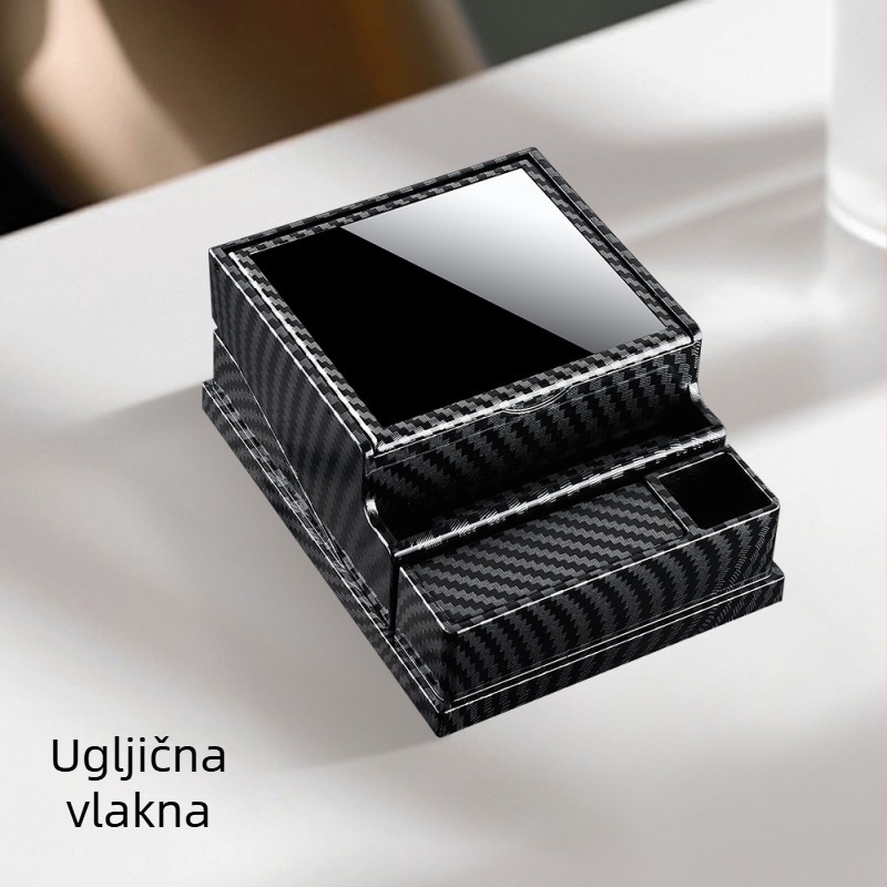 HB316 Stolna automatska kutija za dim, automatska kutija za izbacivanje dima, muški moderni pribor za pušenje, imitacija drva, plastična kutija za dim, super velikog kapaciteta