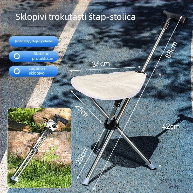 Treća generacija univerzalne prijenosne vanjske stolice sa štakama, višenamjenske sklopive hodalice s dvostrukom namjenom i stolice sa štakama za starije osobe